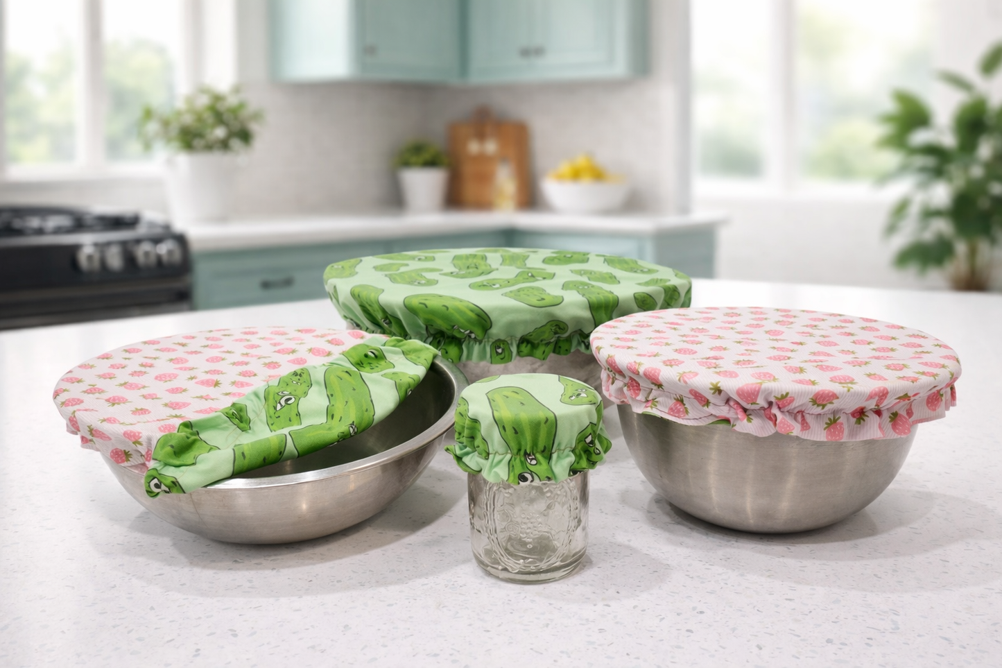 Reusable/Reversible Sourdough Starter Jar Covers - Multi Fabric Options Available