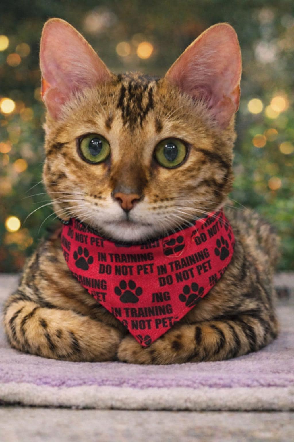 In Training - Do Not Pet - Scrunchie Pet Bandana - Multi Color/Saying Fabric Options Available
